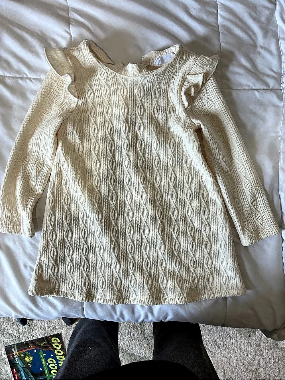 Primark Toddler Girls Long Sleeve Cable Knit Ruffle